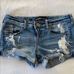 Express denim shorts